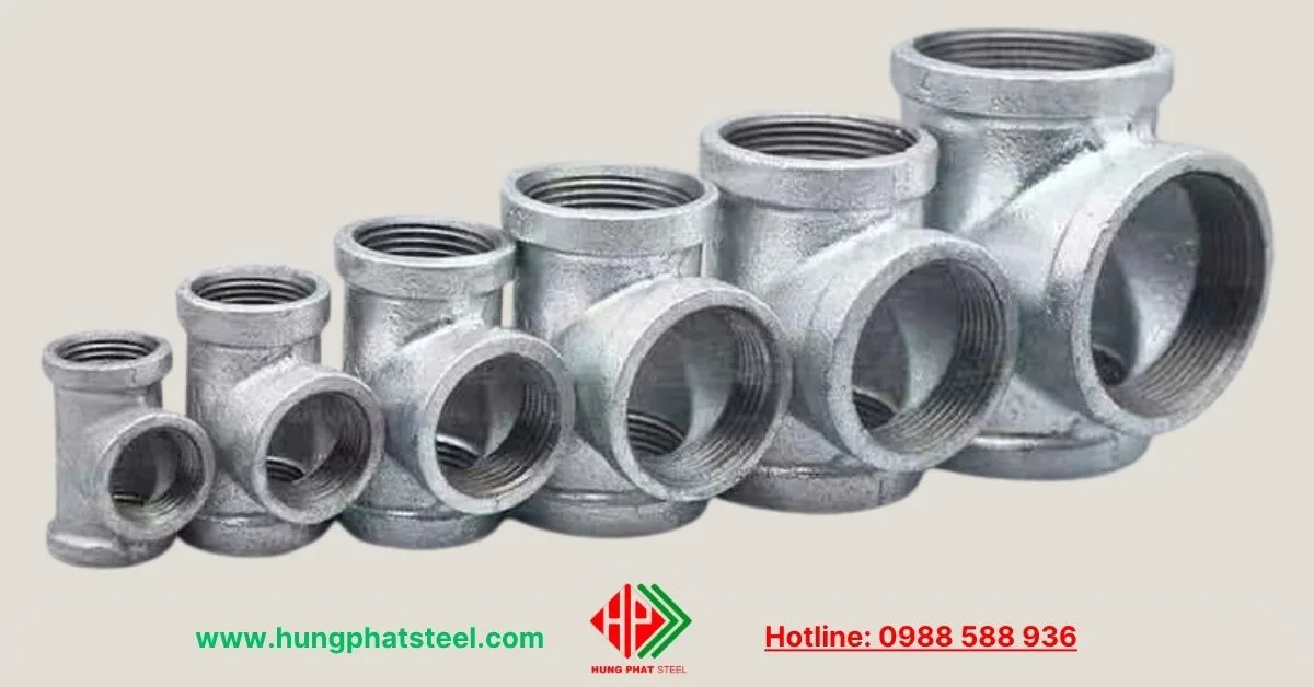 Tê Ren Mạ Kẽm (3 đầu ren DN15-DN100)
