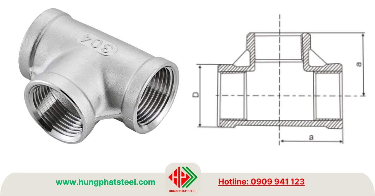 Quy cách tê ren inox đều