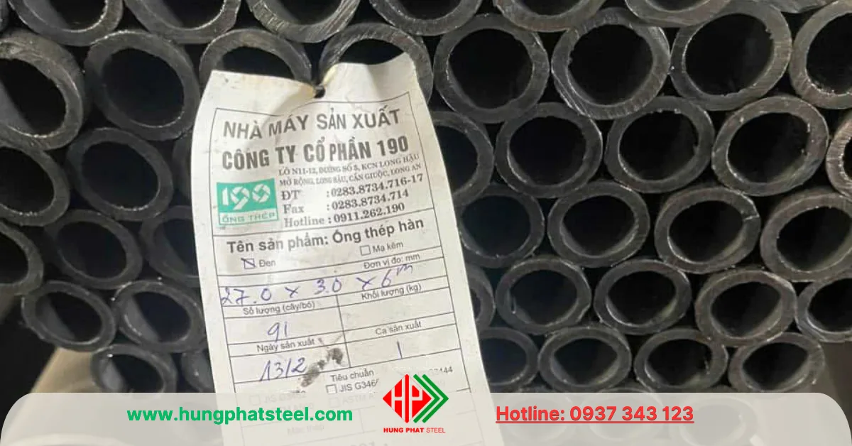 Ống thép đen phi 27 - Ảnh chụp thực tế