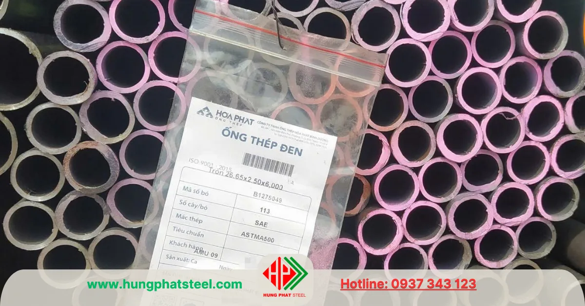 Ống thép đen phi 27 - Ảnh chụp thực tế