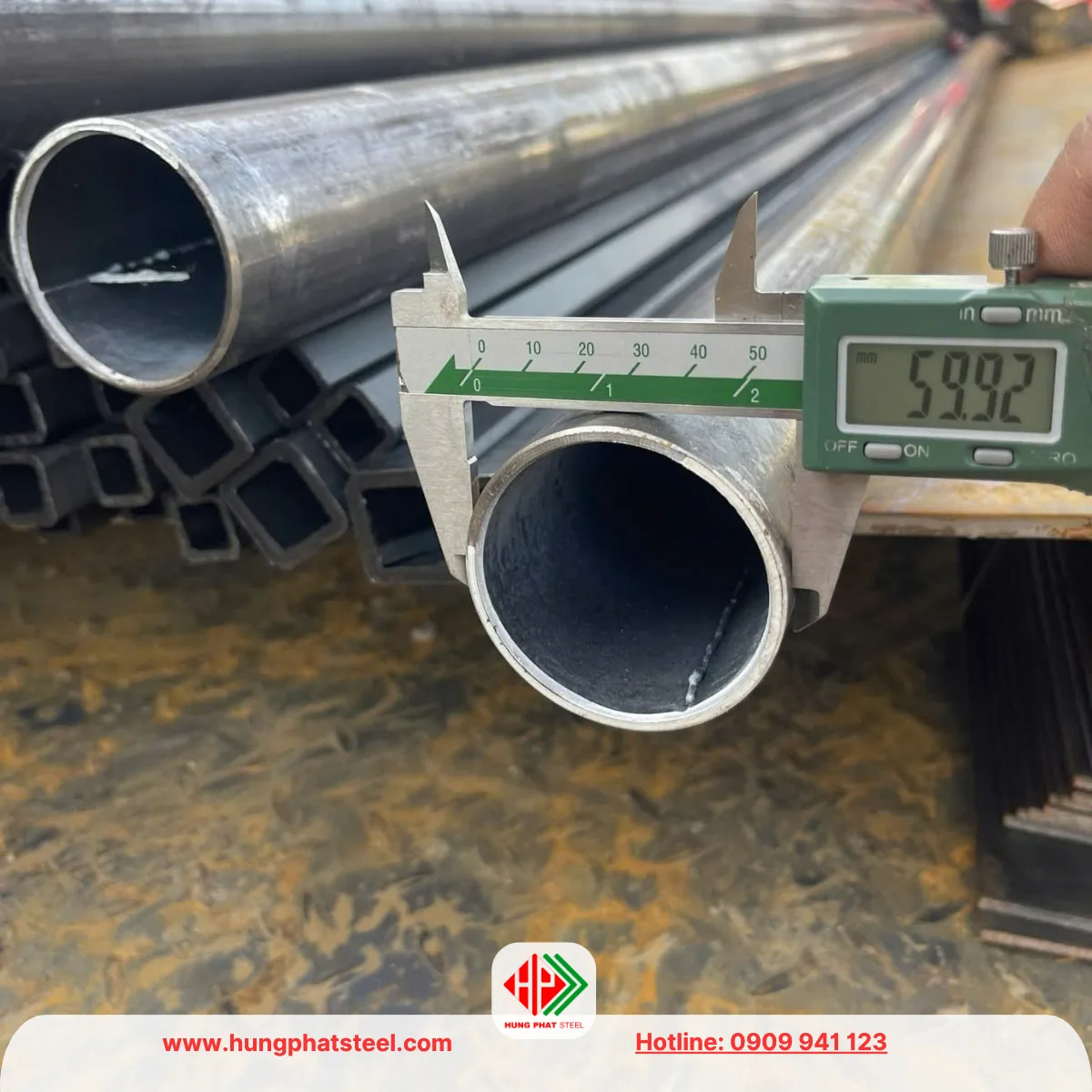 Ống thép hàn đen phi 60 (OD 59.9mm)