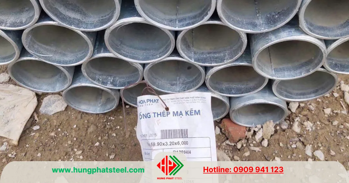 Ống thép mạ kẽm phi 60 (OD59.9mm)