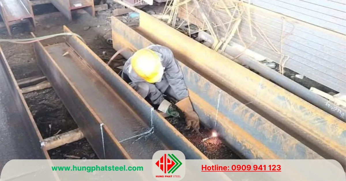 Dịch vụ cắt khúc thép hình H350 theo yêu cầu)