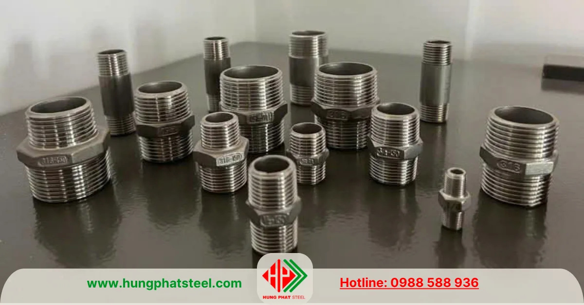 Hình ảnh kép inox (2 đầu ren ngoài)