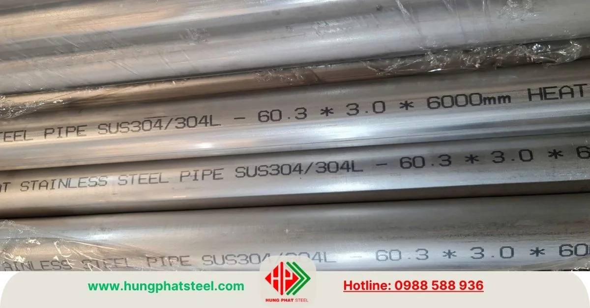 Ống inox 304 công nghiệp phi 60 (OD 60.3mm)
