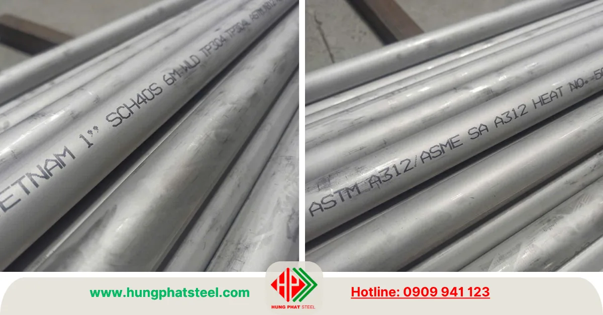 Ống inox 304 phi 34 (DN25 x SCH40)