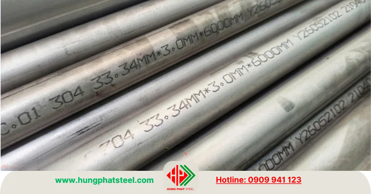Ống inox 304 phi 34 x 3ly