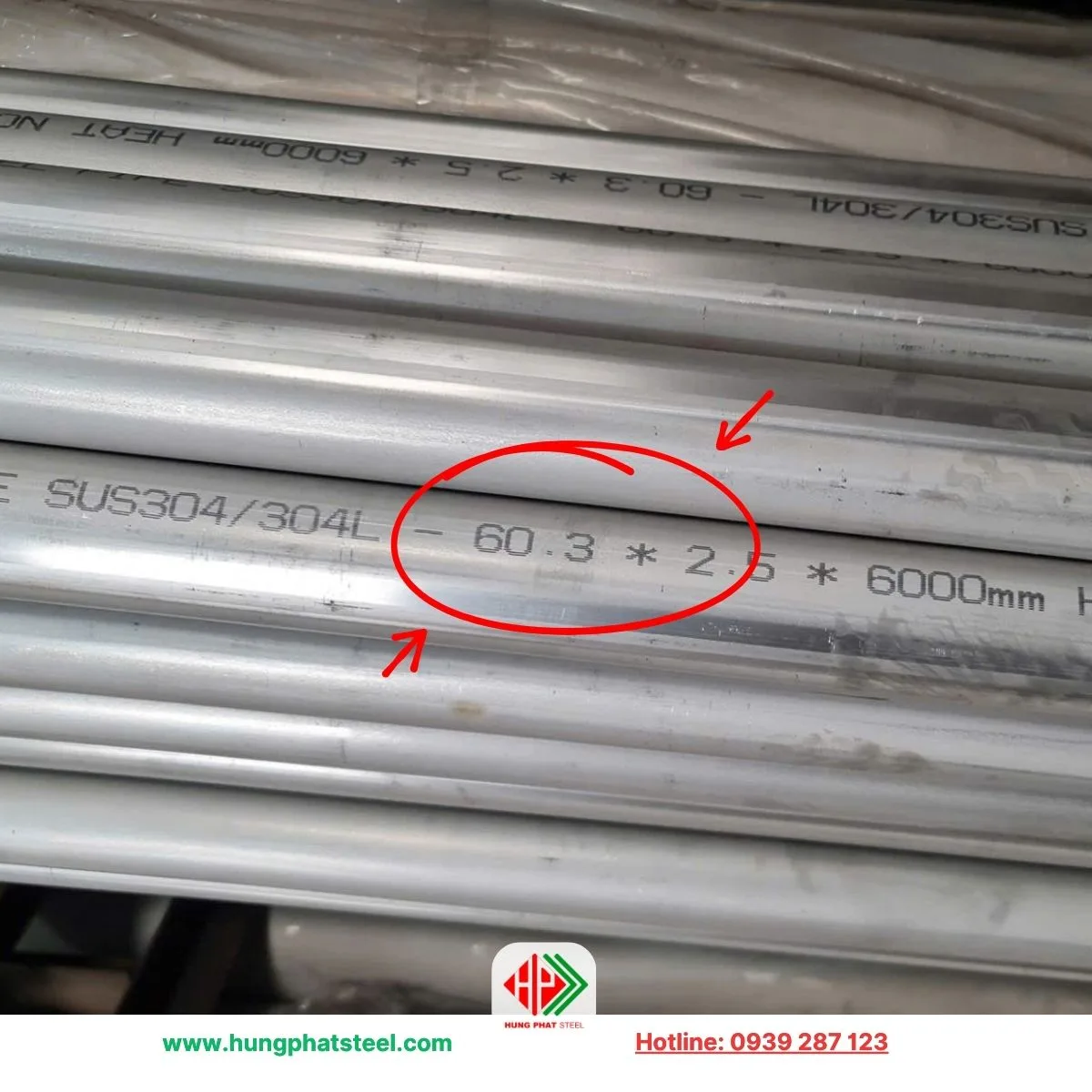 Ống inox 304 phi 60 (OD60.3mm) - ống hàn công nghiệp