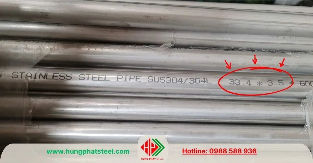 Ống inox công nghiệp phi 34 (OD 33.4mm)