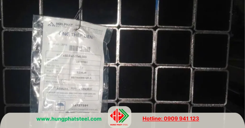 Thép hộp vuông đen 50x50x2ly (hàng Hòa Phát)