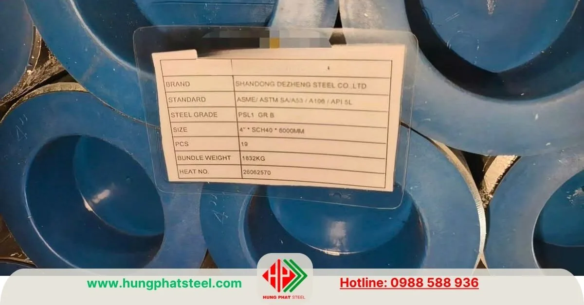 Thép ống đúc phi 114 (DN100) ASTM A106/A53 API5L