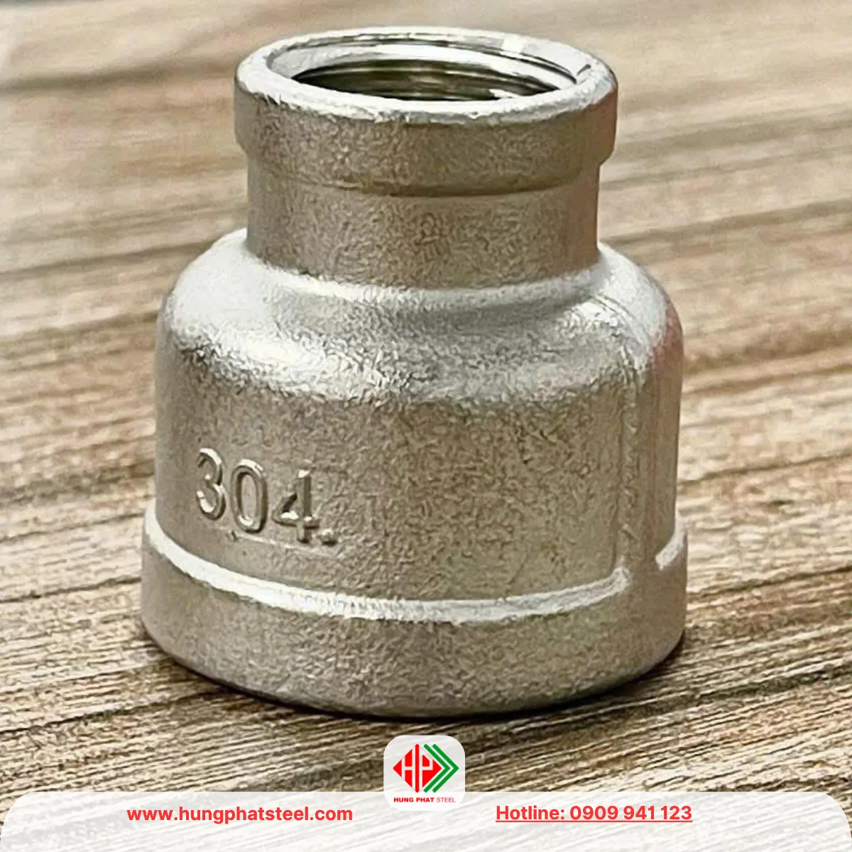 Bầu giảm ren inox 304 (côn thu)