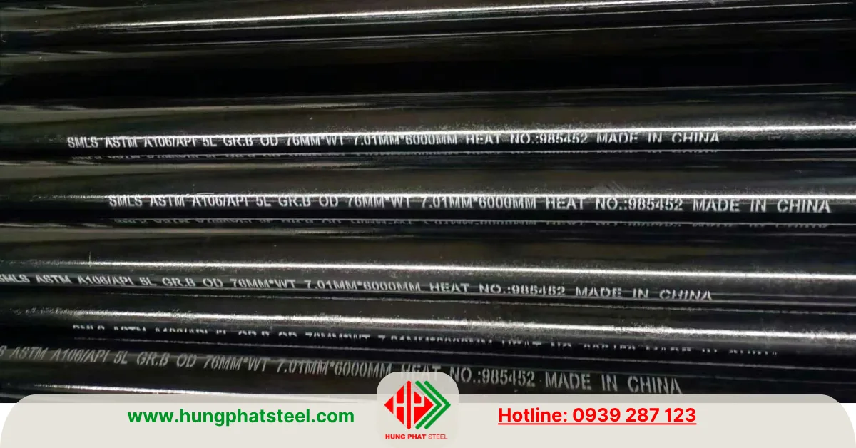 Ống thép đúc phi 76 x 7.01mm (SCH80)