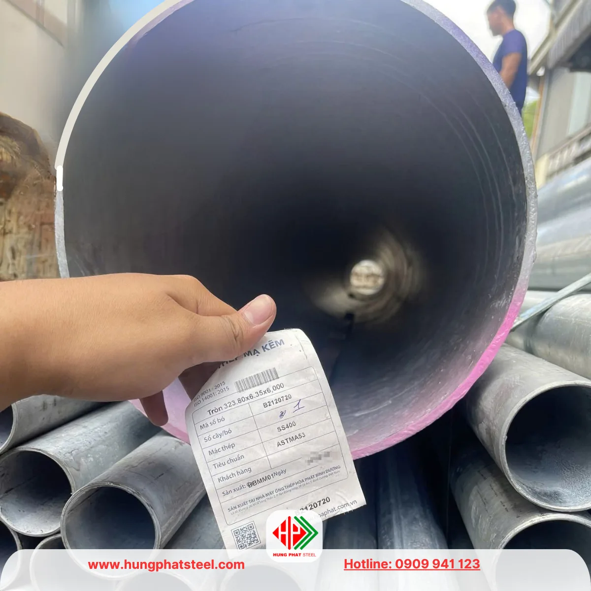 Ống thép mạ kẽm phi 323.8 Hòa Phát