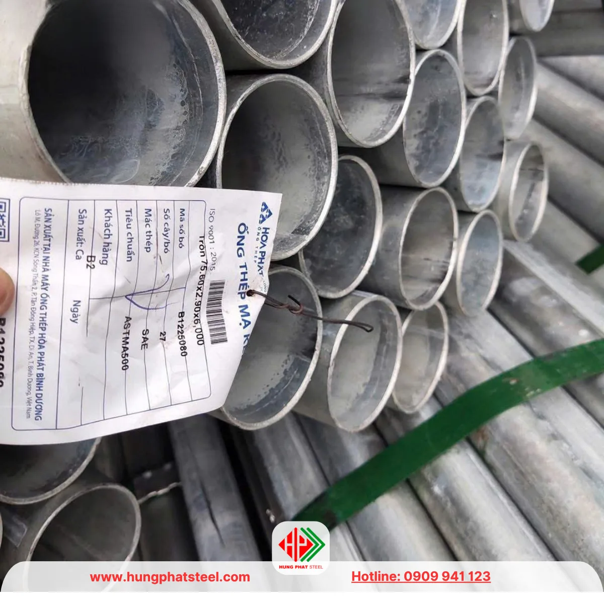Ống thép mạ kẽm phi 75.6mm hàng Hòa Phát