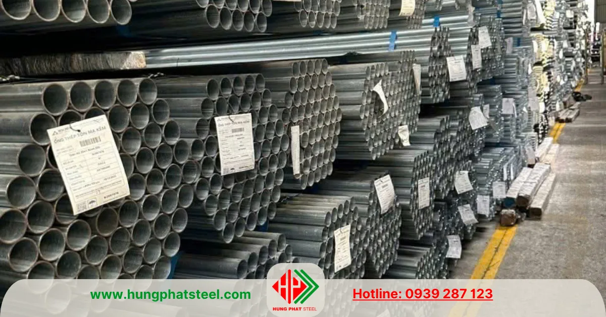 Ống thép tôn mạ kẽm phi 42