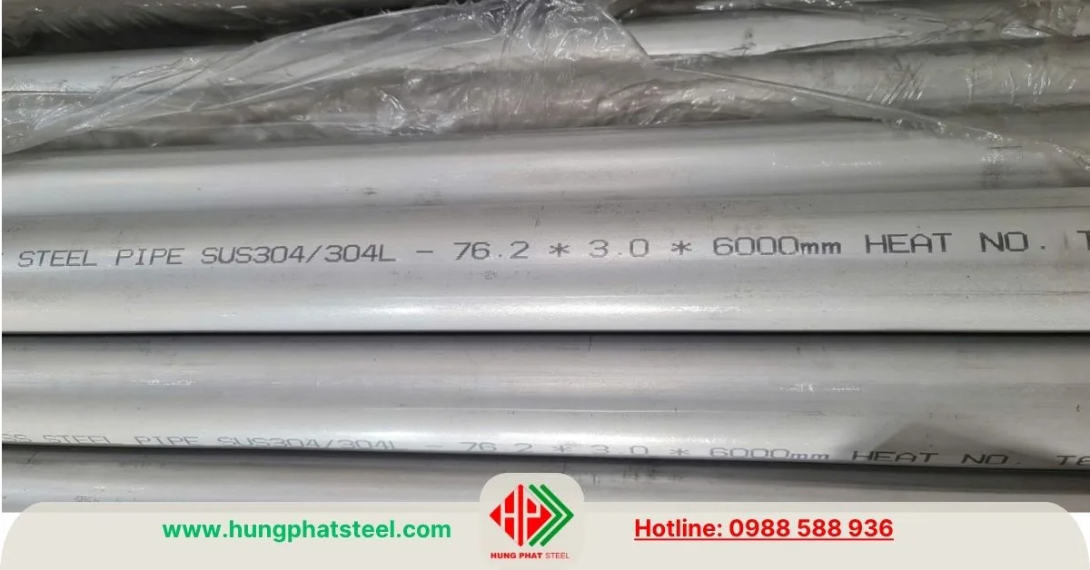 Ống hàn inox công nghiệp phi 76 (OD 76.2mm) dày 3ly