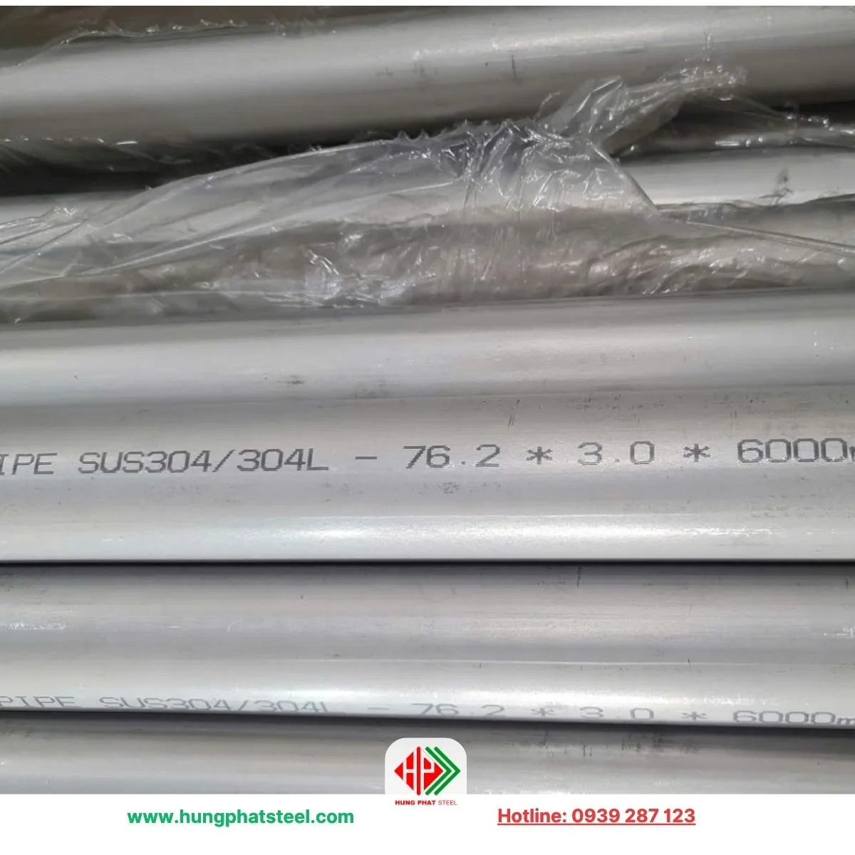Ống hàn inox công nghiệp phi 76 (OD 76.2mm) dày 3ly