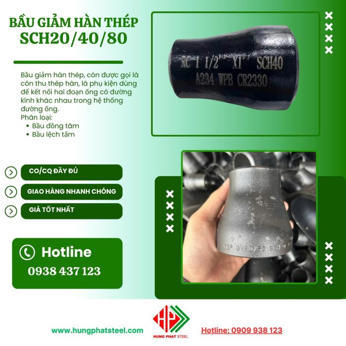 Bầu giảm hàn thép
