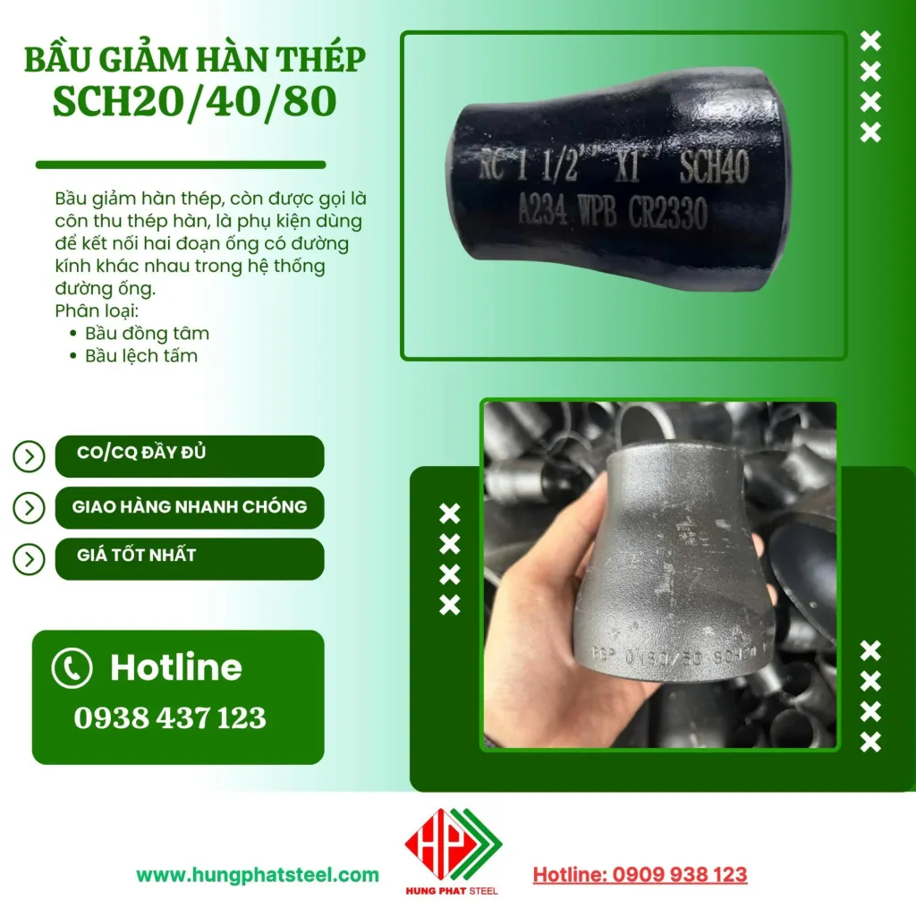 Bầu giảm hàn thép