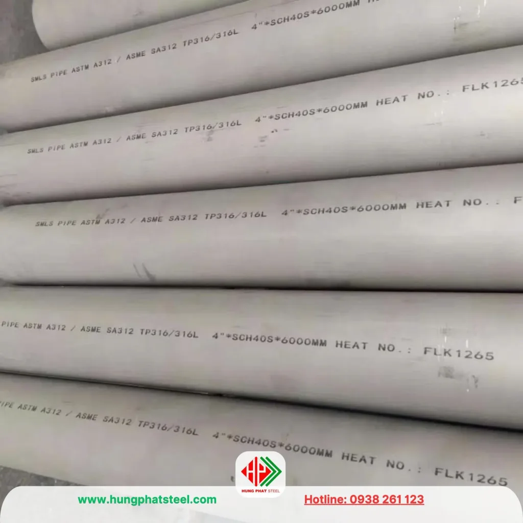 Ống inox 316 phi 114 DN100 4inch