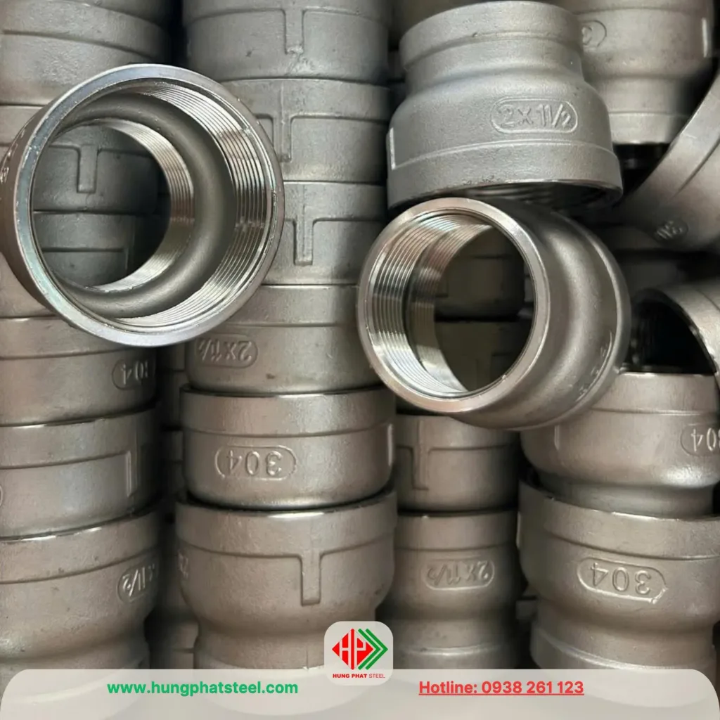 Bầu giảm ren inox 304 (côn thu)