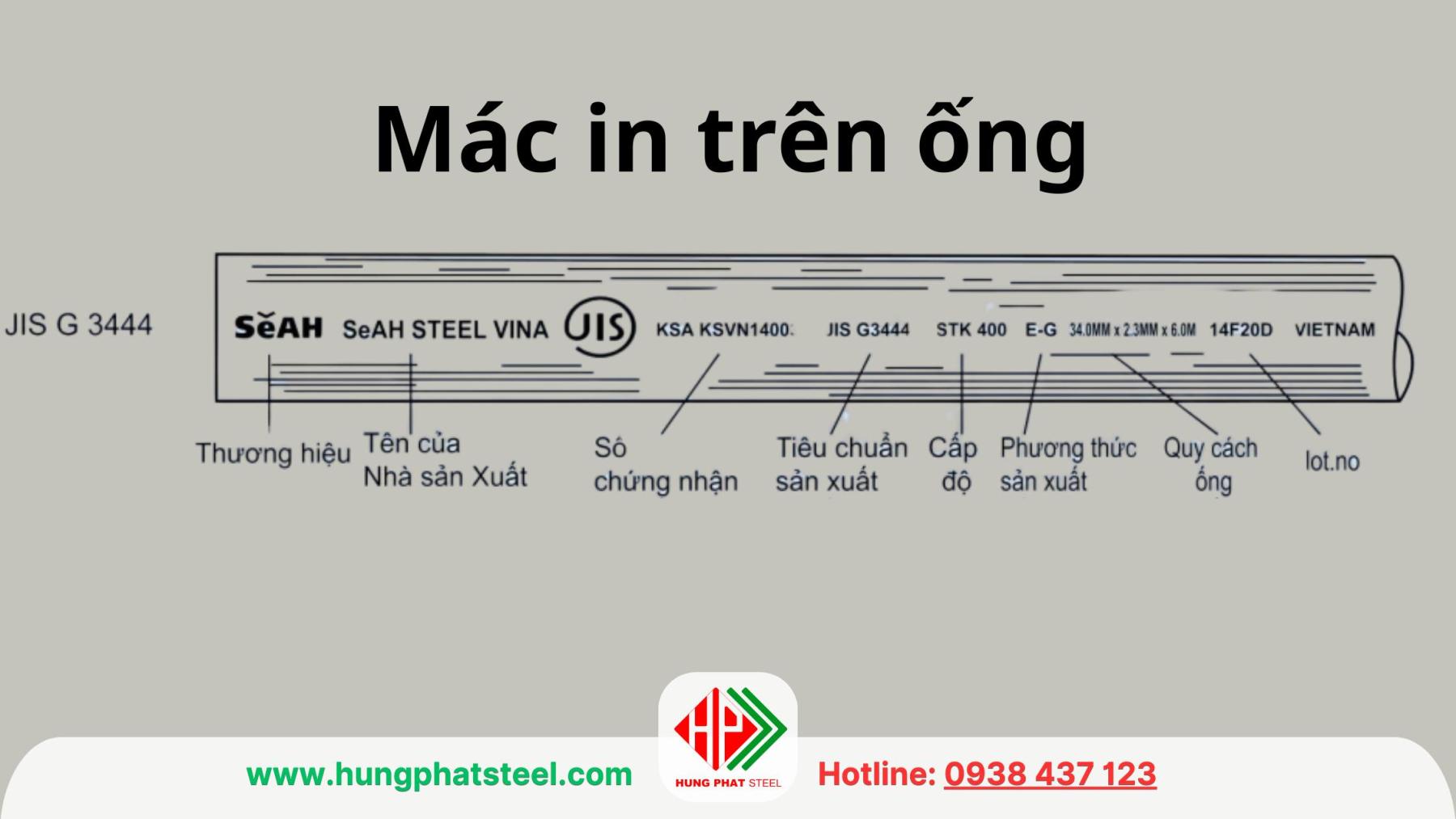 Mác in trên ống