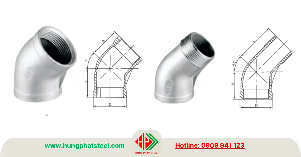 Quy cách co lơi ren inox