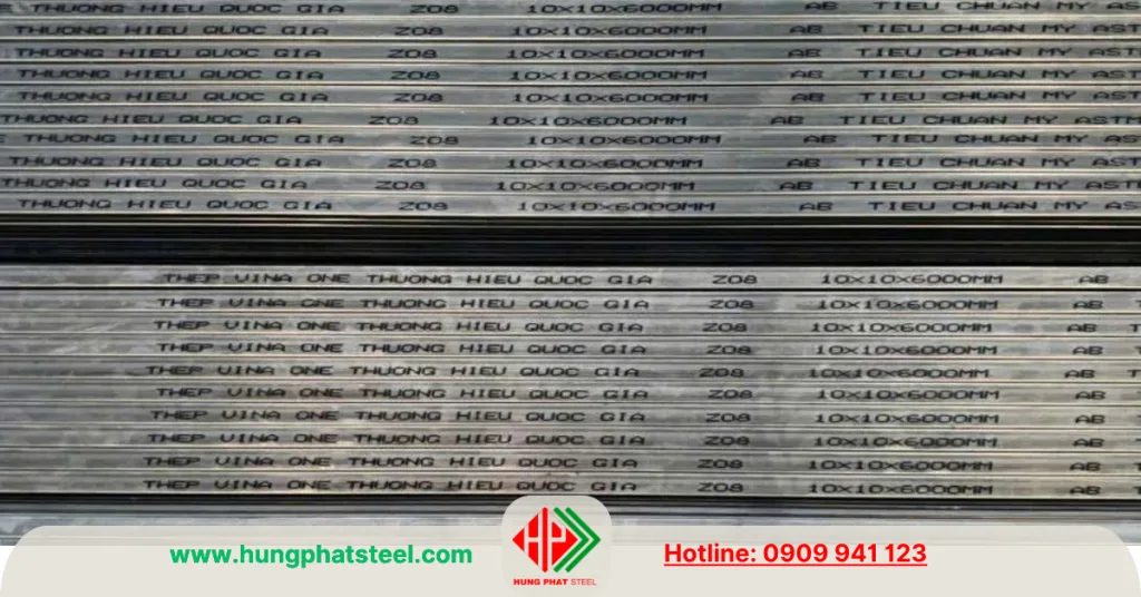 Thép hộp mạ kẽm 10x10 (hiệu Vinaone)