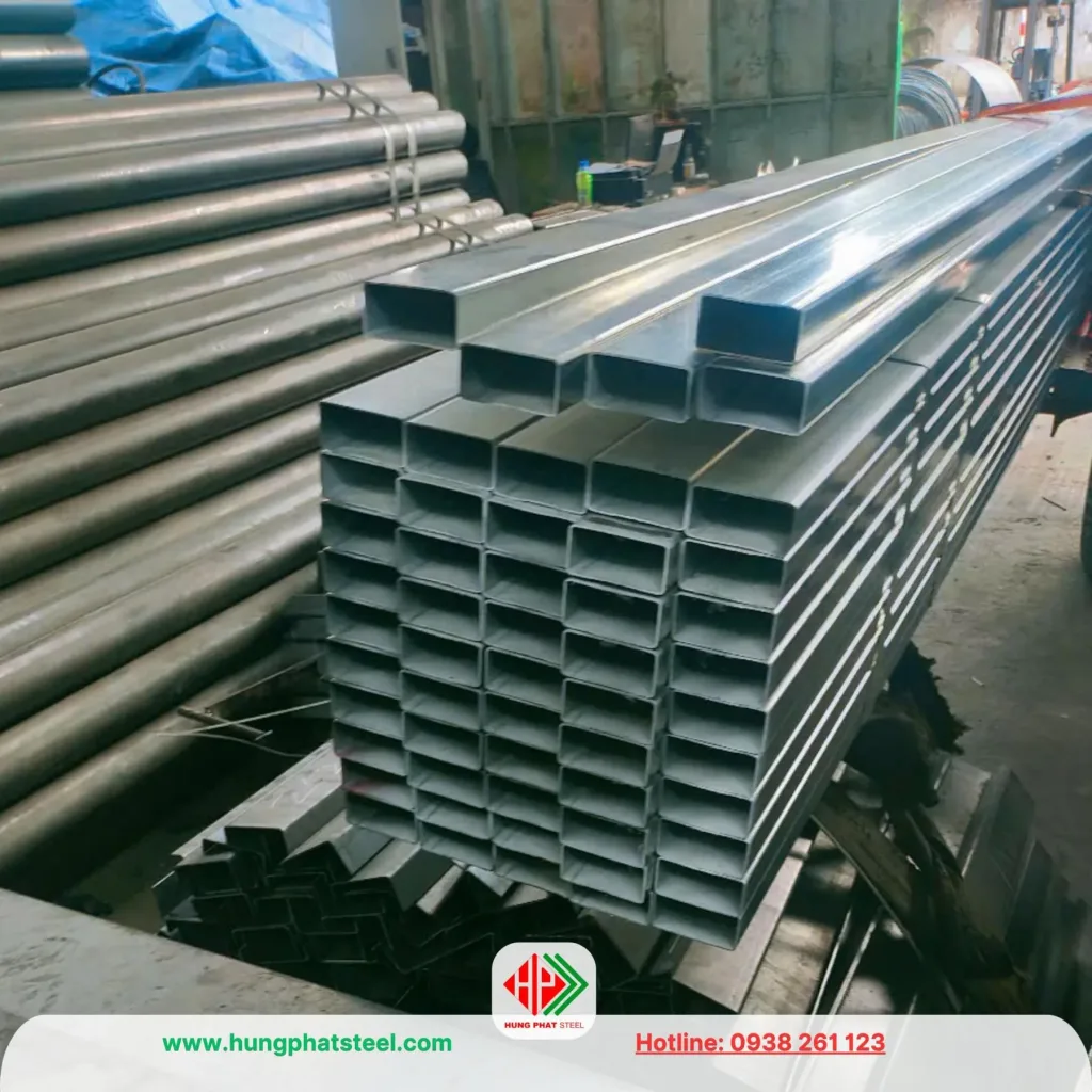 Thép hộp mạ kẽm 25x50