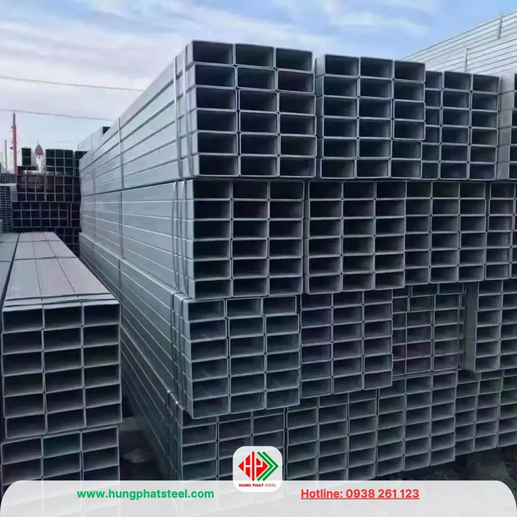 Thép hộp mạ kẽm 50x100