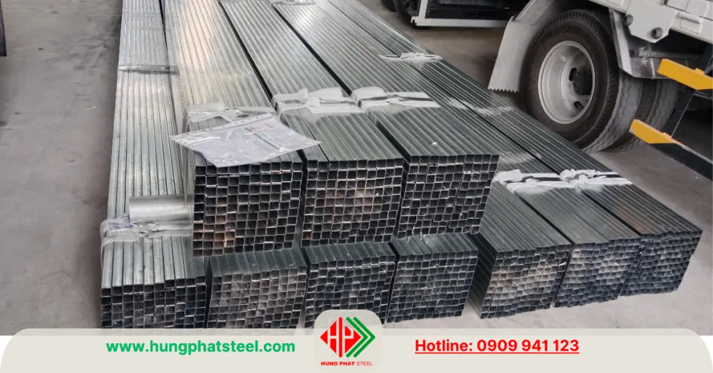 Thép hộp vuông mạ kẽm 25x25x0.8mm