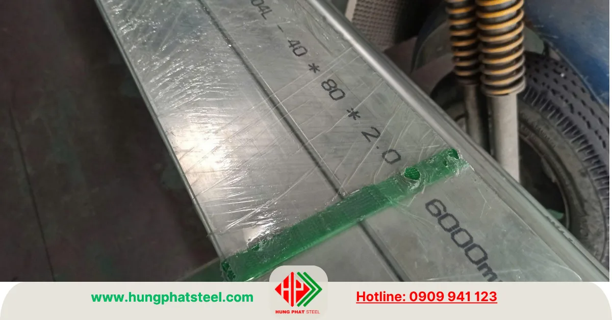 INOX Hộp 40x80x2ly dài 6m