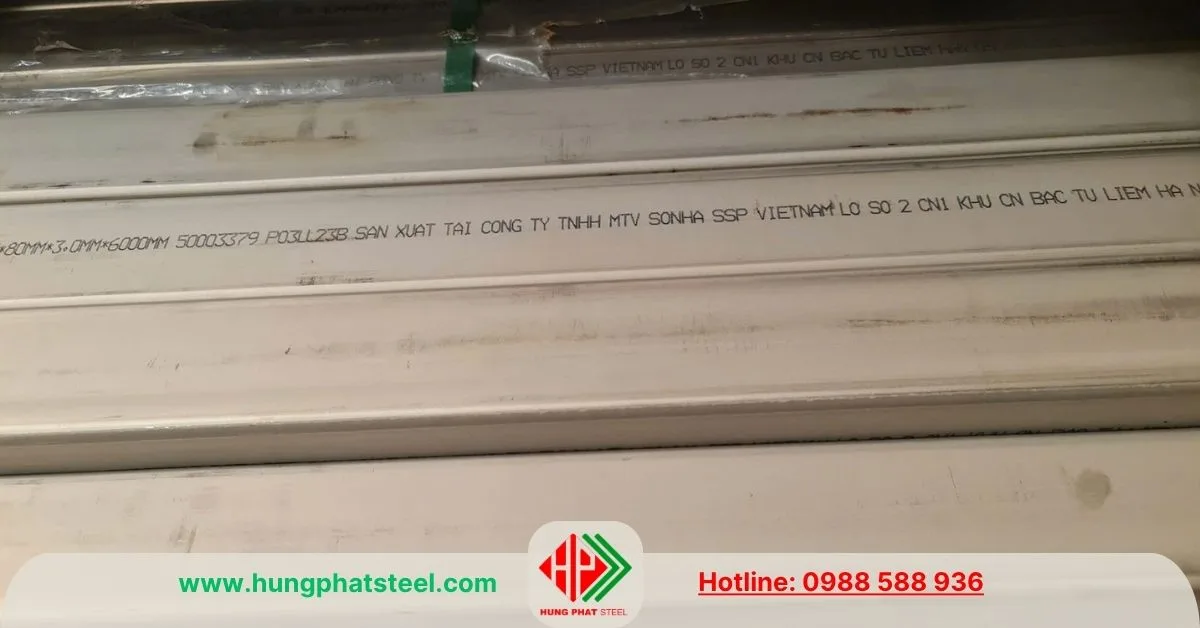 INOX hộp 80x80x3ly hàng Việt Nam (Sơn Hà)