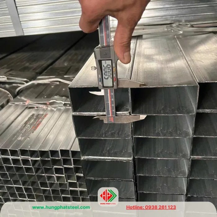Thép hộp mạ kẽm 100x50