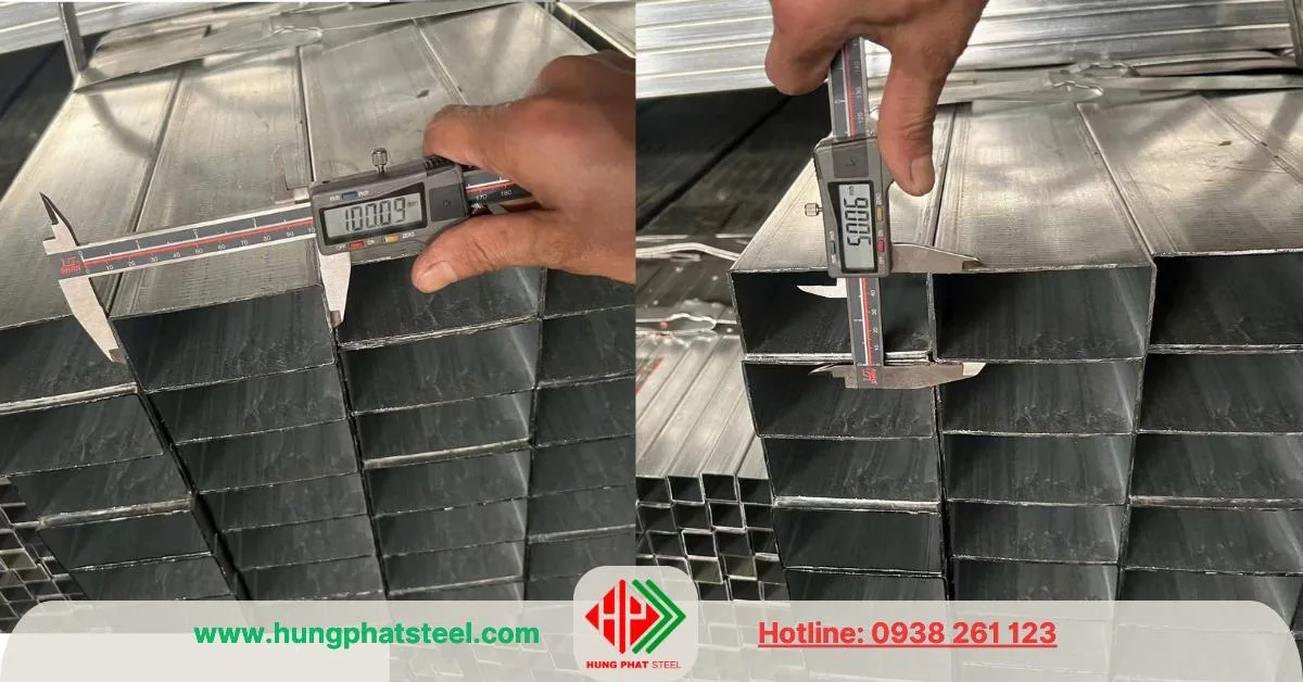 Thép hộp mạ kẽm 50x100
