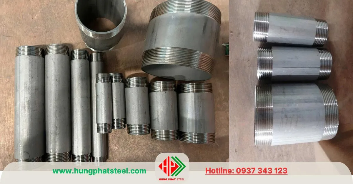 Ống inox 2 đầu ren 1 tấc 2 tấc