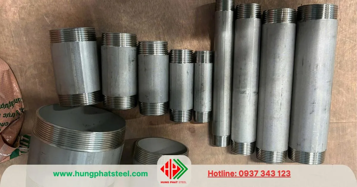 Ống inox 2 đầu ren 1 tấc 2 tấc