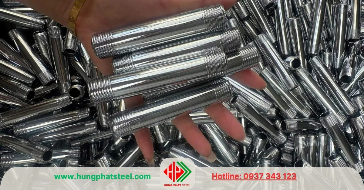 Ống nối 2 đầu ren inox