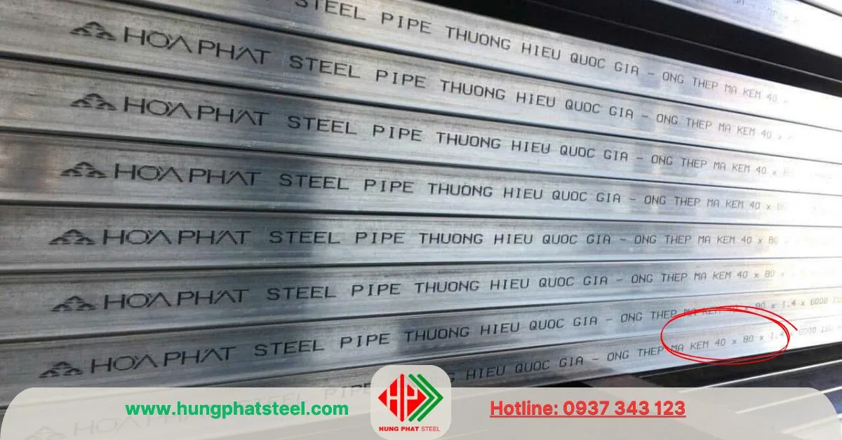 Sắt hộp mạ kẽm 40x80