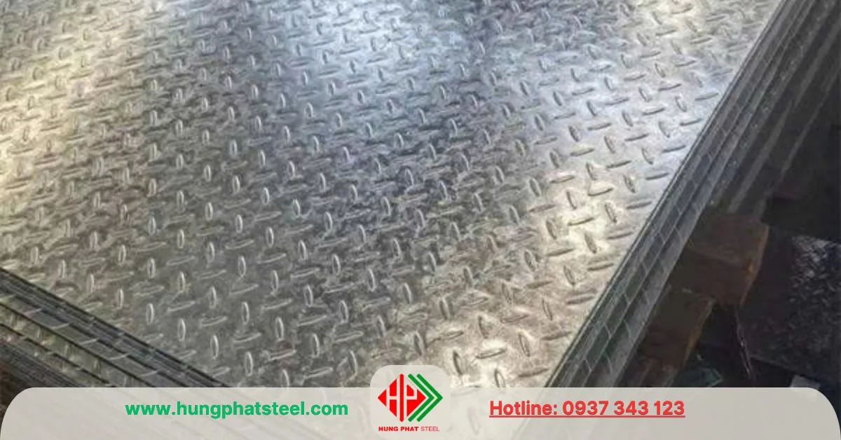 Tấm thép gân chống trượt mạ kẽm nhúng nóng