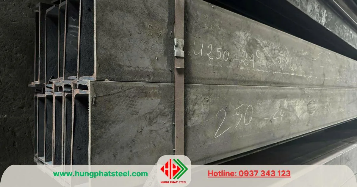Thép hình U250 thương hiệu AKS phân phối bởi cty Thép Hùng Phát 