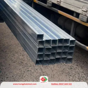 Thép hộp mạ kẽm 50x50 xuất kho Thép Hùng Phát