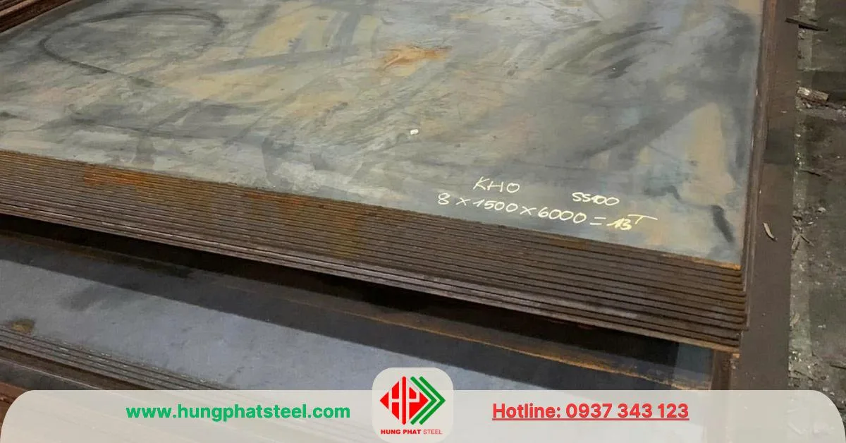 Thép tấm 8ly khổ 1500x6000 SS400
