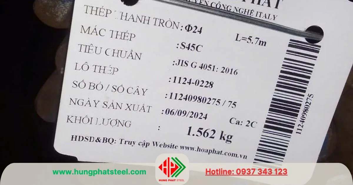 Thép tròn đặc phi 24 Hòa Phát