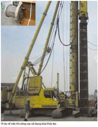 Thi công cọc cừ sử dụng búa thủy lực