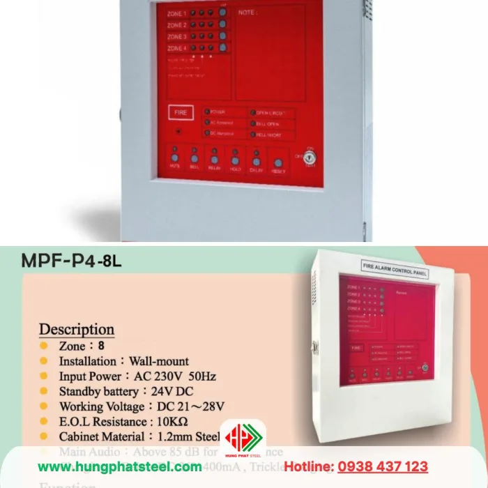 Tủ trung tâm báo cháy MPF-P4-8L - Hình ảnh 3