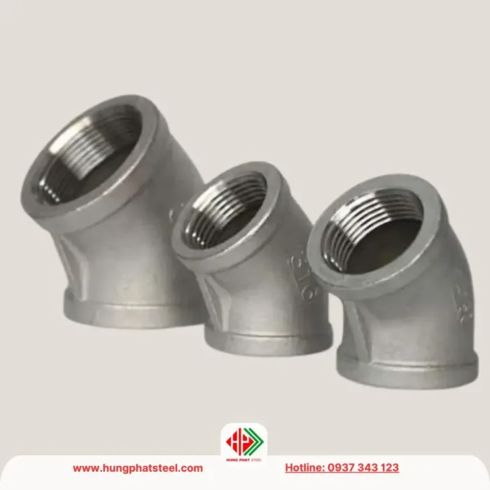 Co Lơi Ren INOX 45 Độ (chếch) - Thép Hùng Phát