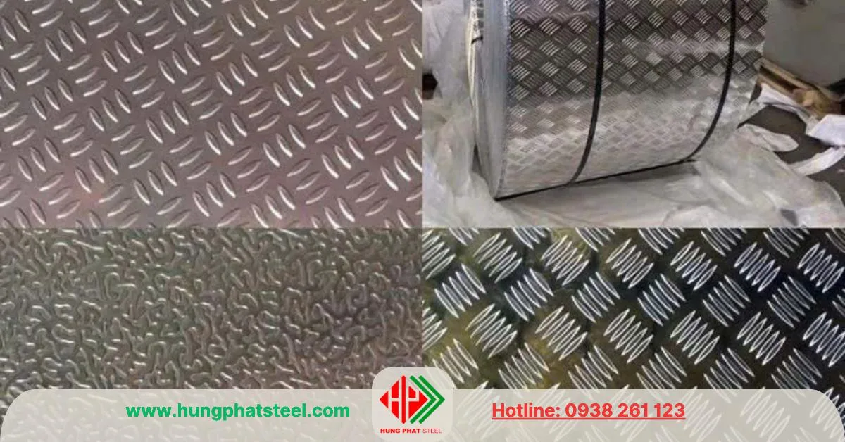 Hoa văn chống trượt của tấm inox gân phục vụ cả công nghiệp và trang trí