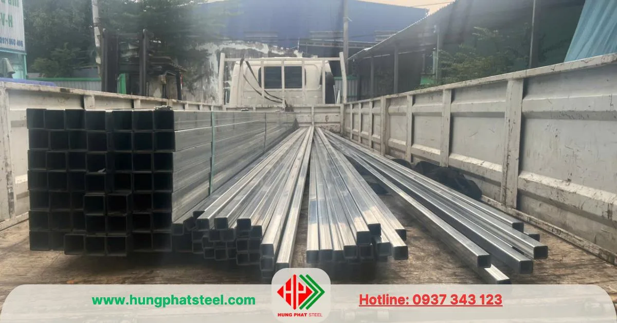 Hộp kẽm 50x50 tại kho Thép Hùng Phát